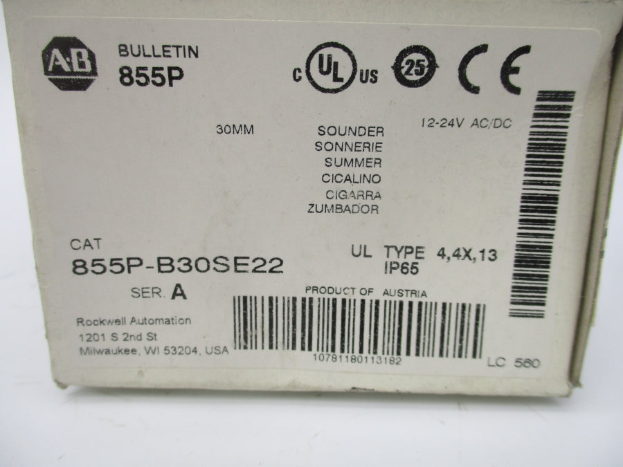 INDUSTRIAL SPARE PART 855P-B30SE22 SER. A 12-24VAC/DC (WH) NSMP