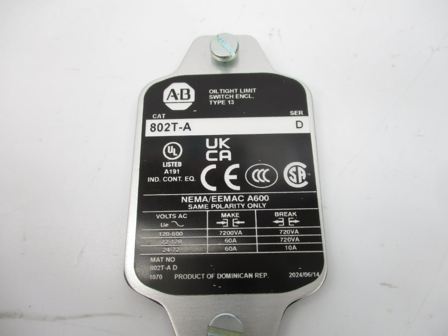 INDUSTRIAL SPARE PART 802T-A SER. D 120-600VAC 60A (WH) NSMP