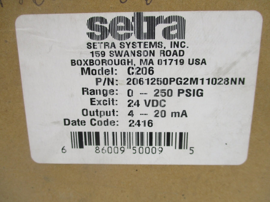 SETRA 2061250PG2M11028NN C206 24VDC 0-250PSI NSMP