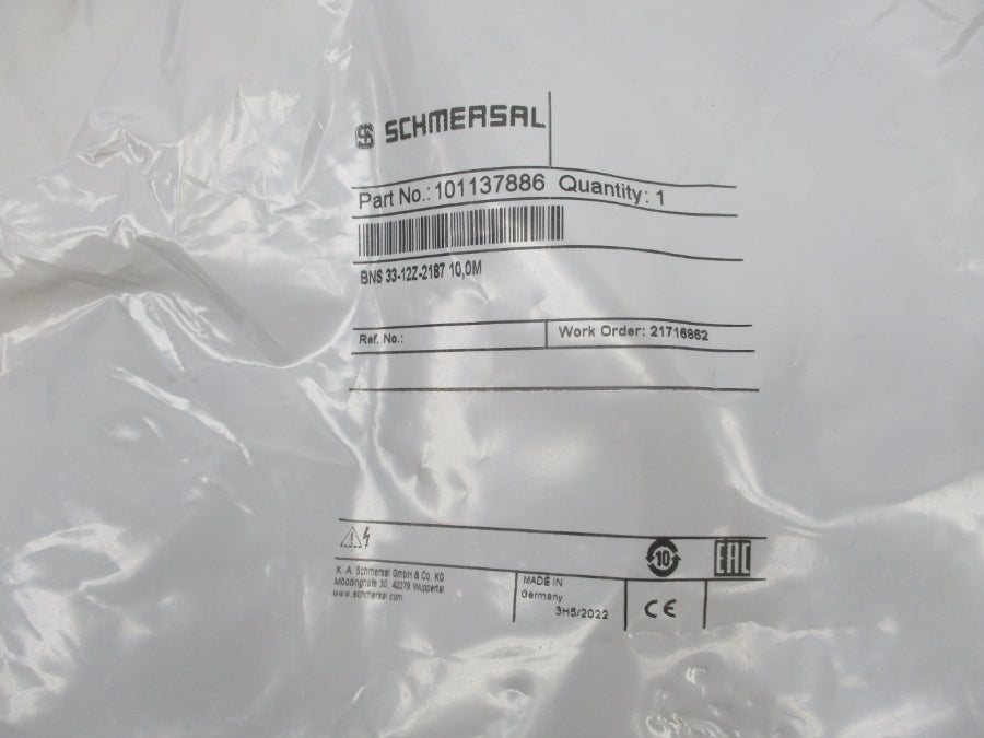 SCHMERSAL 101137886 BNS33-12Z-2187 10M NSMP