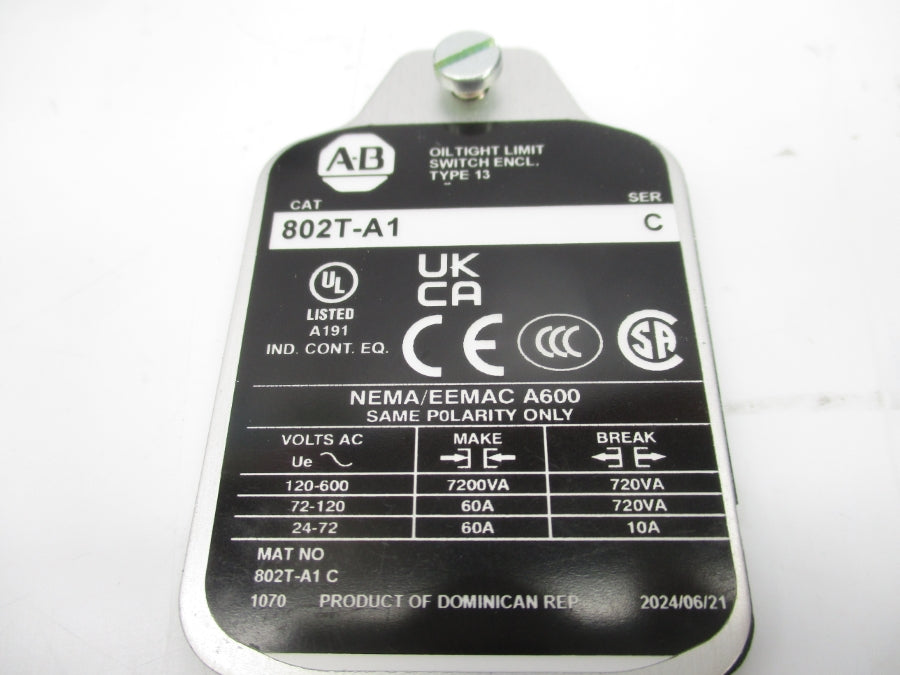 INDUSTRIAL SPARE PART 802T-A1 SER. C 120-600VAC (WH) NSMP