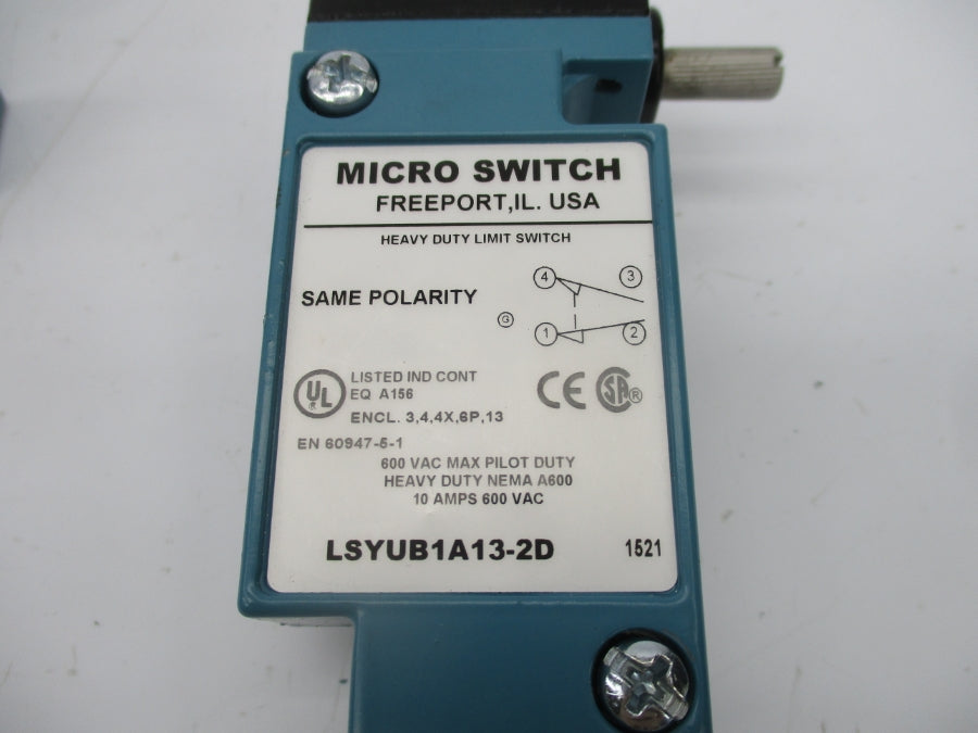 MICRO SWITCH LSYUB1A13-2D 600VAC 10A NSNP