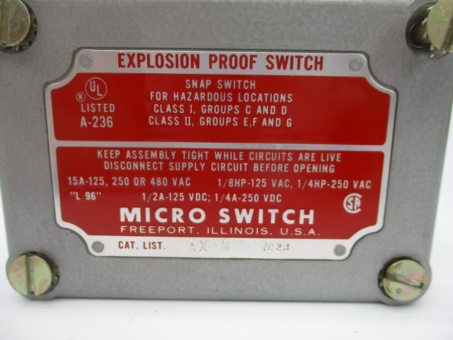 MICRO SWITCH EX-Q 125-480VAC 15A (GY) NSNP