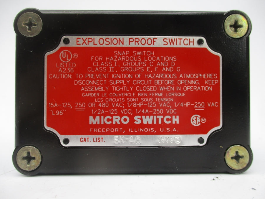 MICRO SWITCH EX-AR 125-480VAC 15A NSNP