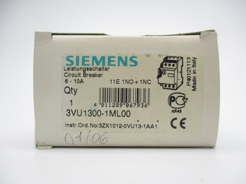 SIEMENS 3VU1300-1ML00 600VAC 6-10A NSMP