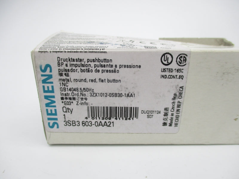SIEMENS 3SB3603-0AA21 NSMP