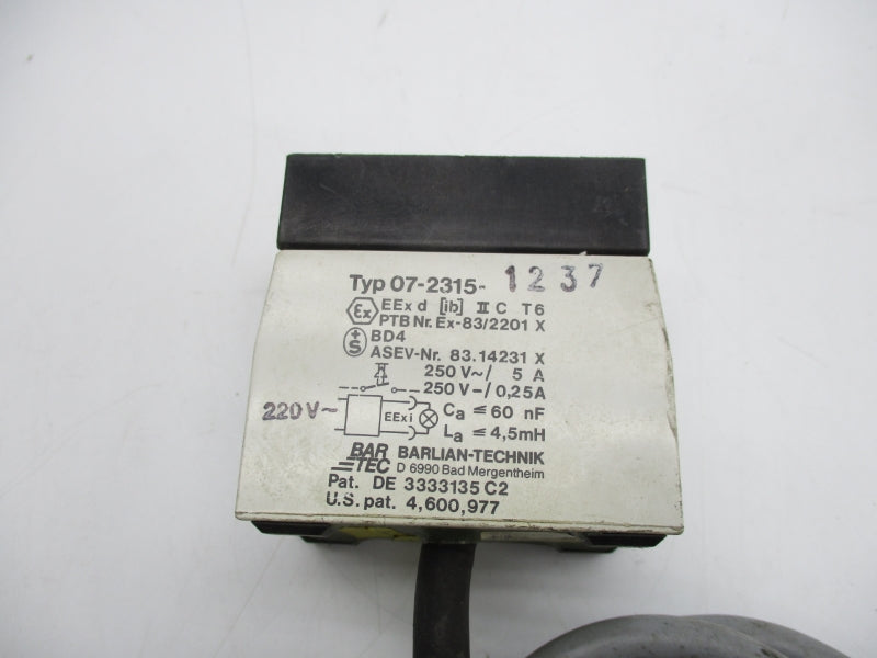 BARLIAN TECHNIK 07-2315-1237 250V 5A UNMP