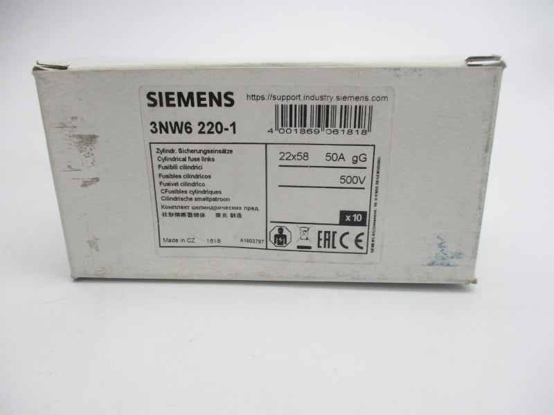 SIEMENS 3NW6220-1 500V 50A (PKG OF 10) NSMP