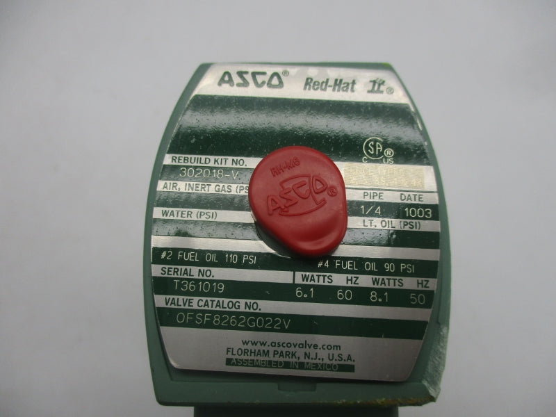 ASCO OFSF8262G022V 110/120V 90PSI 1/4" UNMP