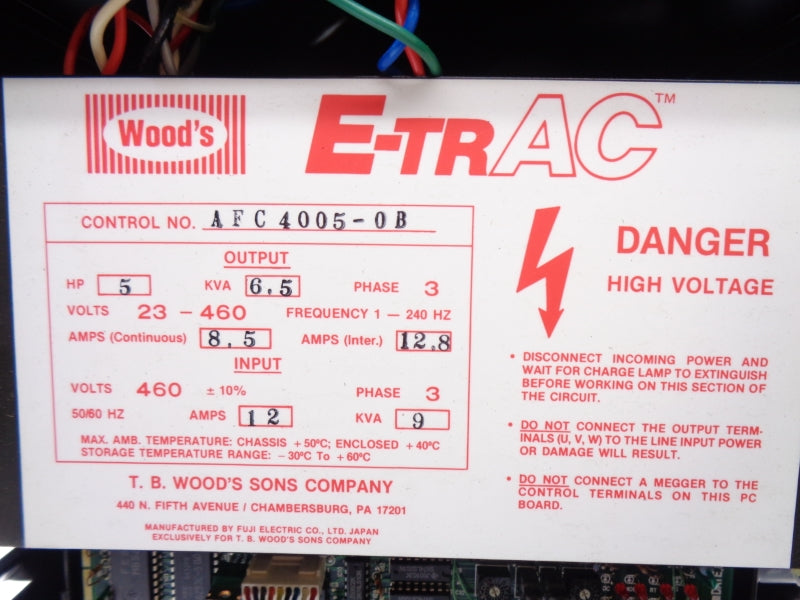 TB WOODS AFC4005-0B 460VAC 12A NSNP