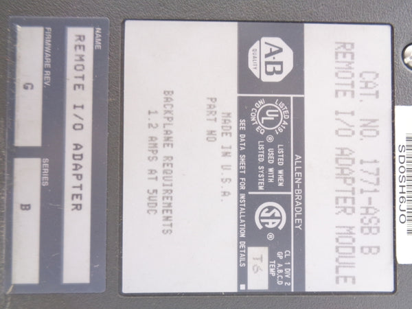 ALLEN BRADLEY 1771-ASB SER. B F/W G 5VDC 1.2A NSMP