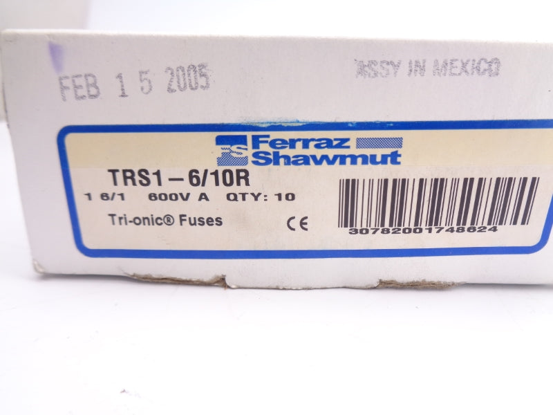 FERRAZ SHAWMUT TRS1-6/10R 600V 1-6/10A (PKG OF 10) NSMP