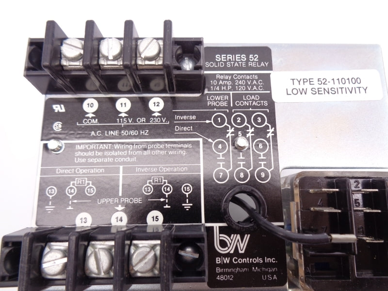 BW CONTROLS 52-110100 SER. 52 240VAC 10A NSMP