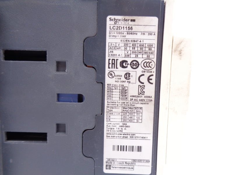 SCHNEIDER ELECTRIC LC2D1156 110V 250A UNMP