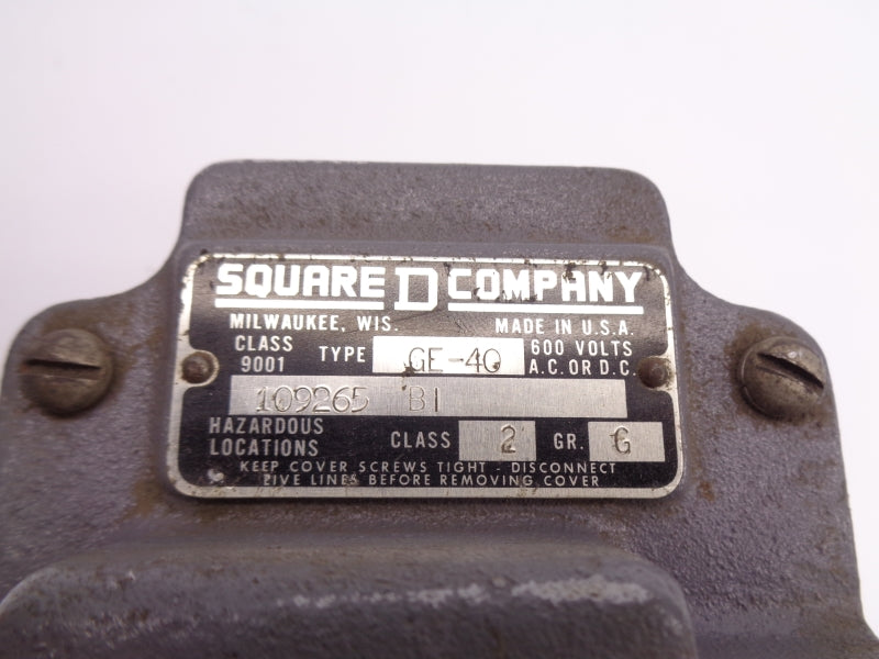 SQUARE D 9001GE-40 600V UNMP