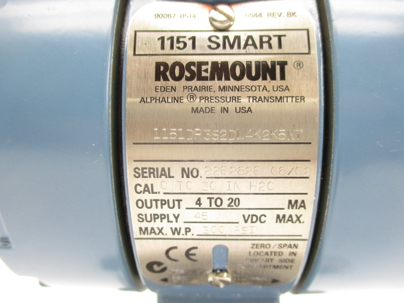 ROSEMOUNT 1151DP3S2DL4K2K5W7 45VDC 300PSI NSMP