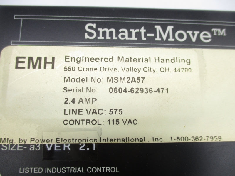 POWER ELECTRONICS MSM2A57 575VAC 2.4A UNMP