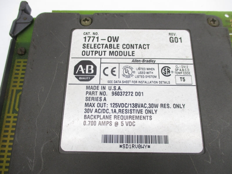 ALLEN BRADLEY 1771-OW SER. A 30VAC/DC 1A UNMP