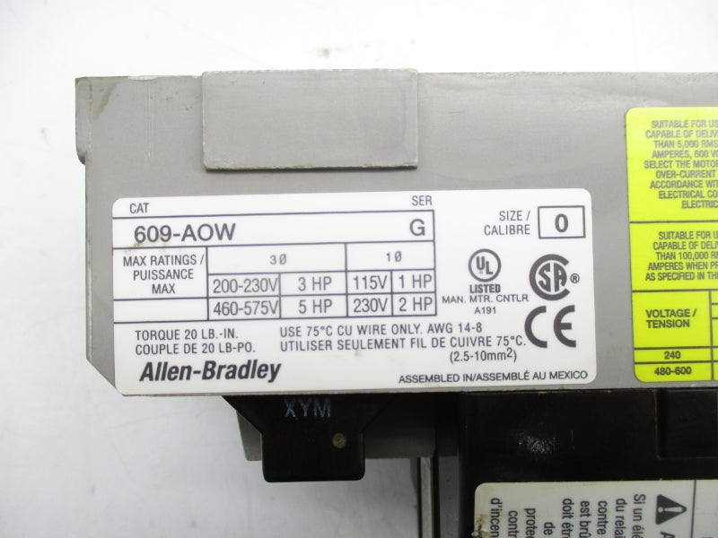 ALLEN BRADLEY 609-AAW SER. H UNMP