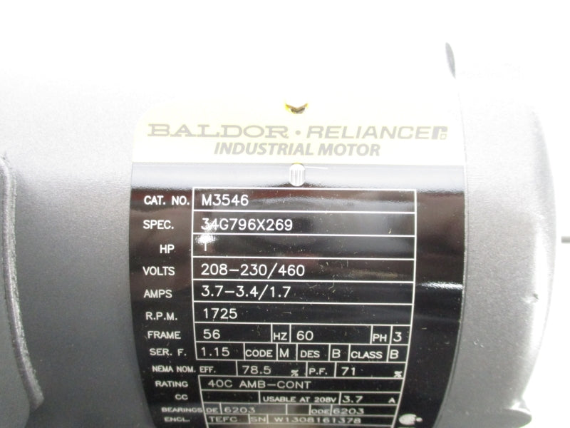 BALDOR M3546 208-230/460 3.7-3.4/1.7A NSMP
