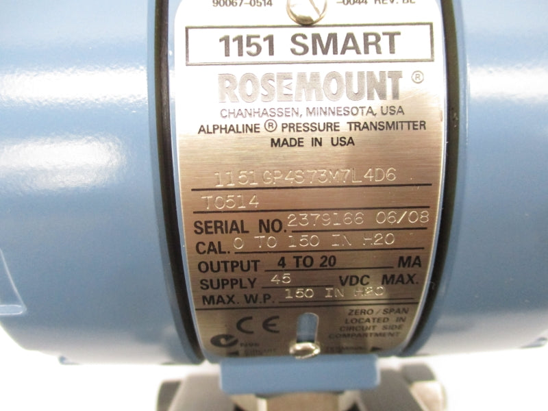ROSEMOUNT 1151GP4S73M7L4D6 45VDC NSMP