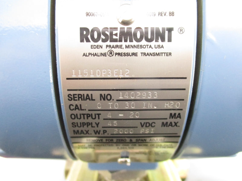 ROSEMOUNT 1151DP3E12 45VDC 2000PSI NSNP