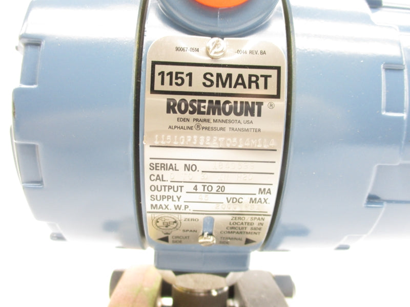 ROSEMOUNT 1151GP3S22T0514M1L4 45VDC 2000PSI NSMP
