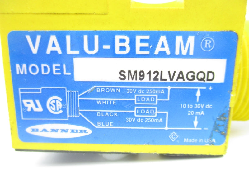 BANNER ENGINEERING SM912LVAGQD 10-30VDC UNMP