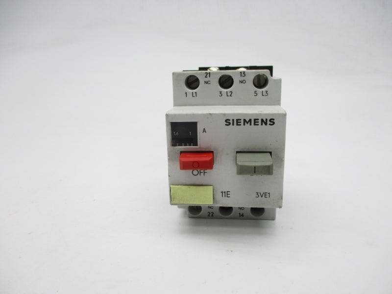 SIEMENS 3VE1010-2G 600VAC 1-1.6A UNMP