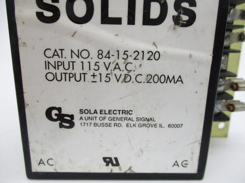 SOLA 84-15-2120 115VAC UNMP