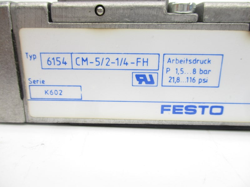 FESTO 6154 CM-5/2-1/4-FH 116PSI UNMP