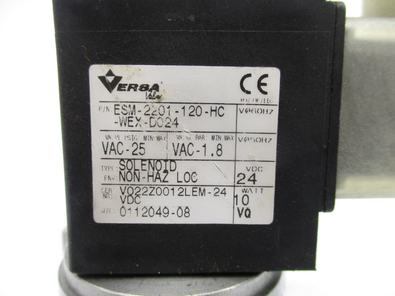VERSA VALVES ESM-2201-120-HC-WEX-D024 24VDC 25PSI UNMP