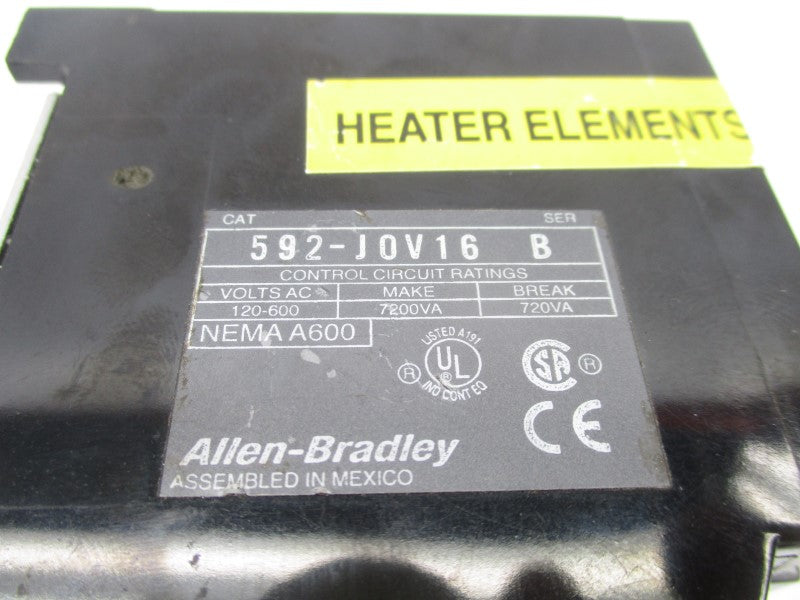 ALLEN BRADLEY 592-J0V16 SER. B 120-600VAC (AS PICTURED) NSNP