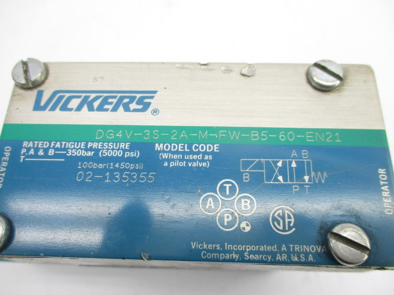 VICKERS DG4V-3S-2A-M-FW-B5-60-EN21 02-135355 110/120V .48/.46A 5000PSI UNMP