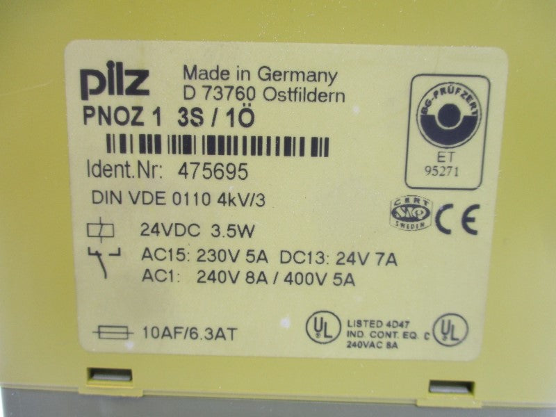 PILZ PNOZ13S/1O 475695 24VDC NSMP