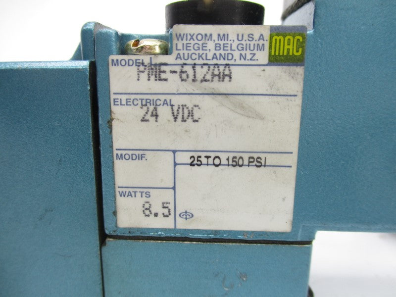 MAC 812C-PM-612AA-112 24VDC 25-150PSI UNMP