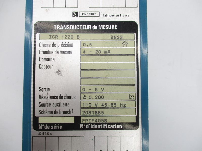 ENERDIS ICR1220B 9823 110V UNMP