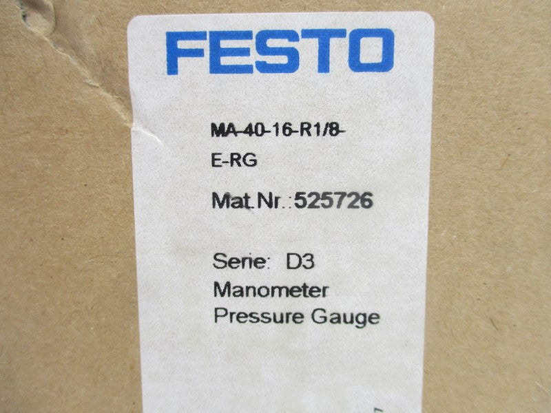 FESTO MA-40-16-R1/8-E-RG 525726 0-16 NSMP