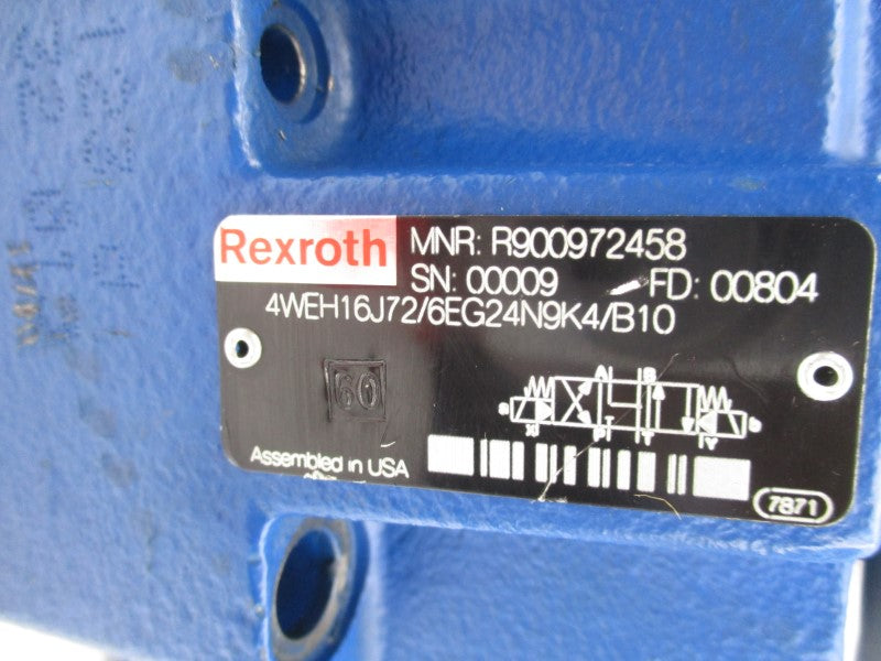 REXROTH 4WEH16J72/6EG24N9K4/B10 R900972458 24VDC 1.25A NSNP