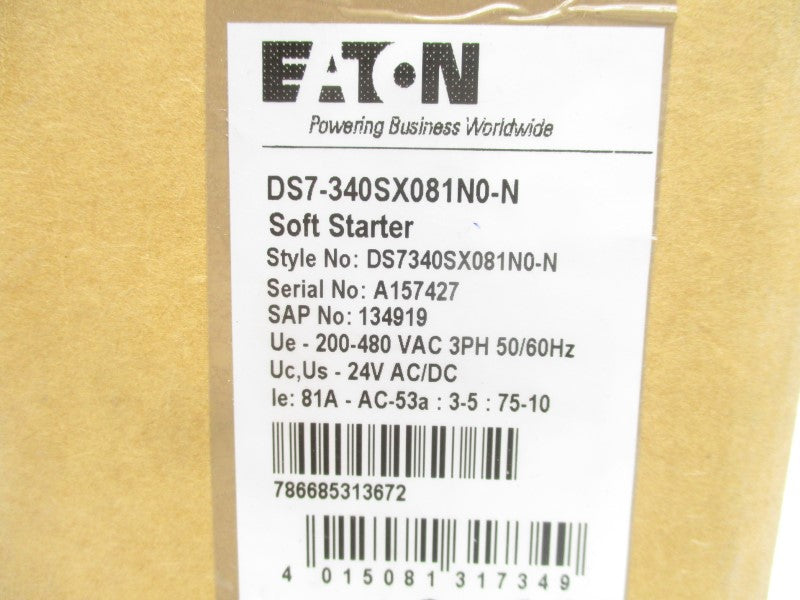 EATON DS7-340SX081N0-N 200-480VAC 81A NSFS