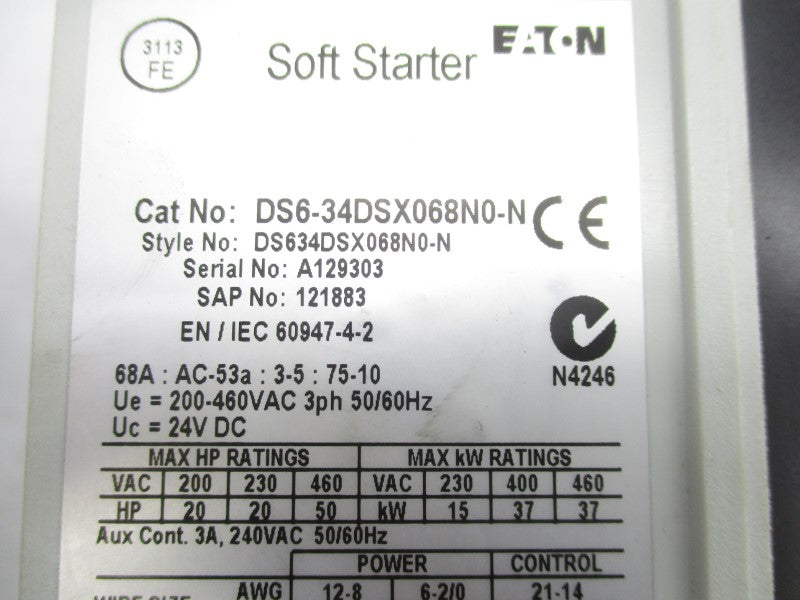 EATON DS6-34DSX068N0-N 200-460VAC NSMP