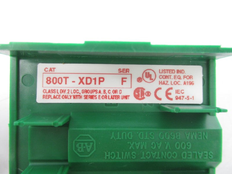 ALLEN BRADLEY 800T-XD1P SER. F 600VAC (WH) NSMP