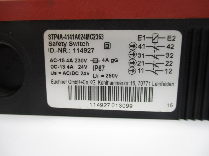 EUCHNER STP4A-4141A024MC2363 230VAC 4A NSNP