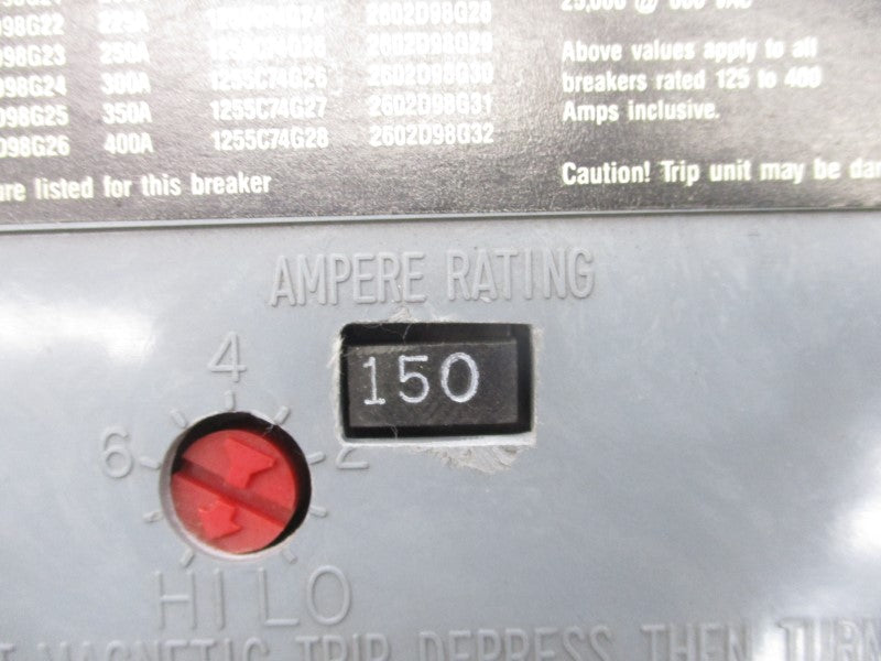 WESTINGHOUSE HLA3150 600VAC 150A UNMP