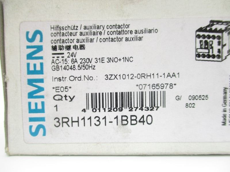 SIEMENS 3RH1131-1BB40 240VAC NSMP
