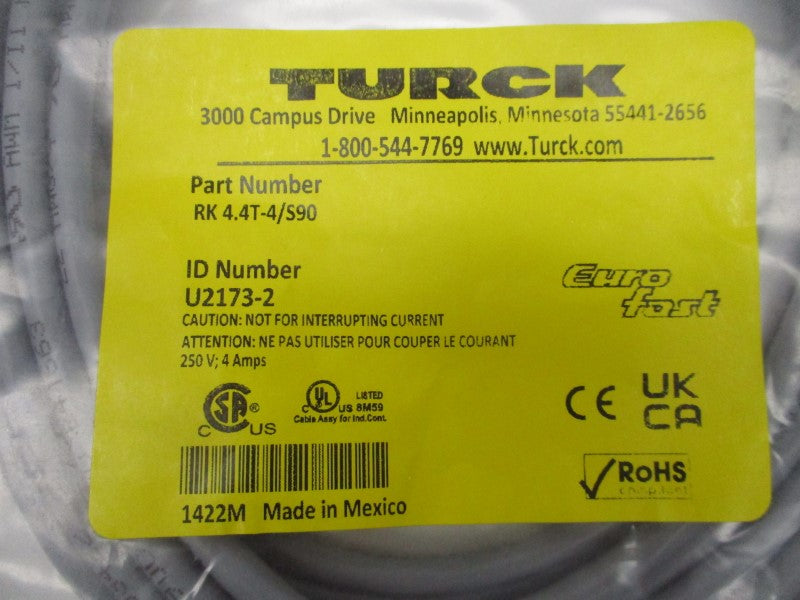 TURCK RK4.4T-4/S90 250V 4A NSMP
