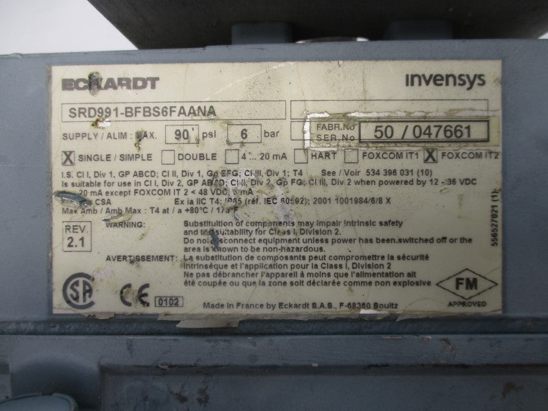 ECKARDT SRD991-BFBS6FAANA 90PSI (AS PICTURED1) UNMP