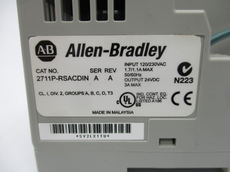 INDUSTRIAL SPARE PART 2711P-RSACDIN SER. A 120/230VAC 1.7/1.1A UNMP