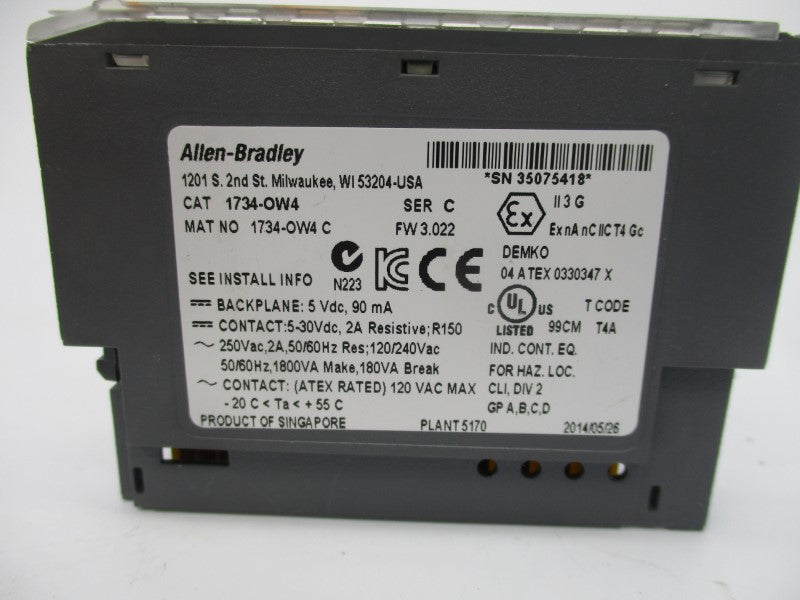 ALLEN BRADLEY 1734-OW4 SER. C F/W 3.022 5-30VDC 2A UNMP