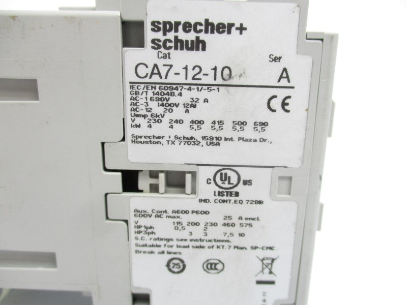 SPRECHER+SCHUH CA7-12-10 SER. A 110/120V UNMP